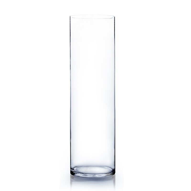 Clear Cylindrical Glass Vase