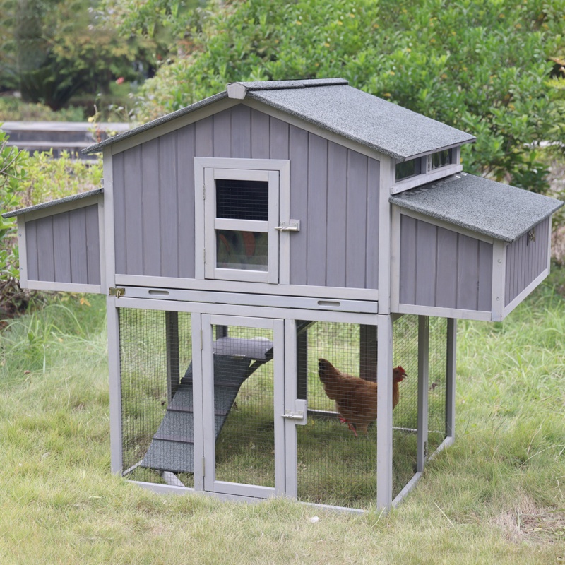 Folding Chicken Coop with Multi-Level Nesting Box