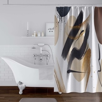 Brown And Blue Shower Curtain - Foter