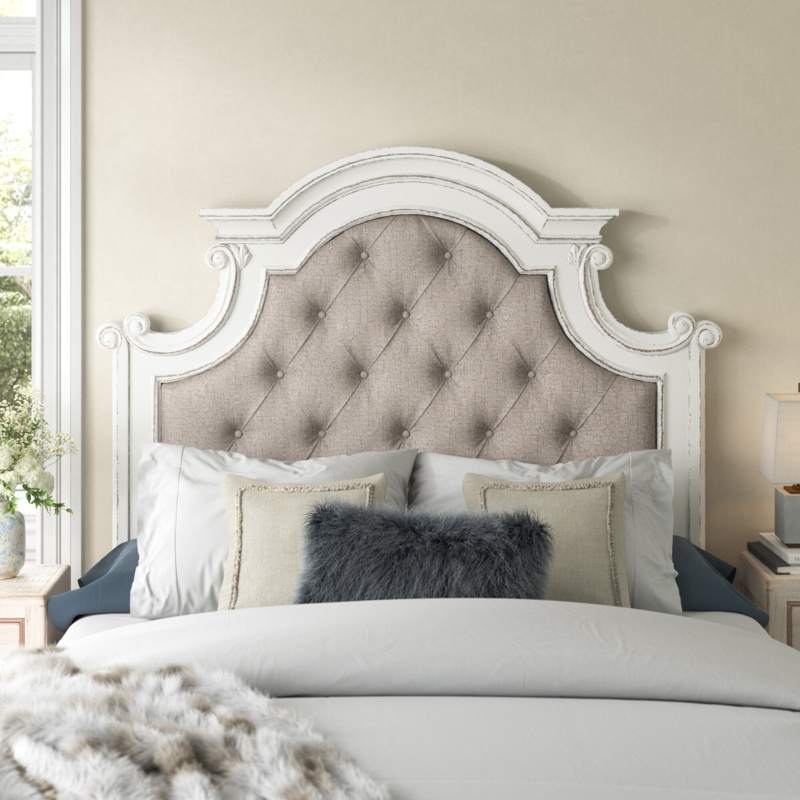 Distressed Beige French Country Headboard