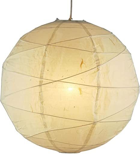 Collapsible rice paper lantern light fixture