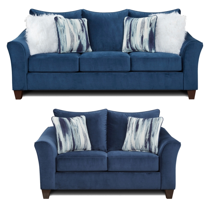 Casual Chic Sofa Set with Patterned Accent Pillows