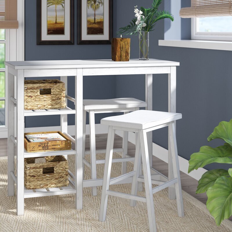 Compact Counter Height Dining Set with Storage