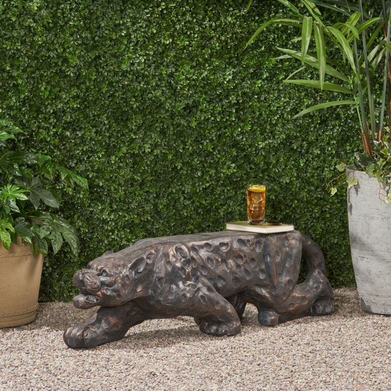Leopard-Inspired Garden Bench