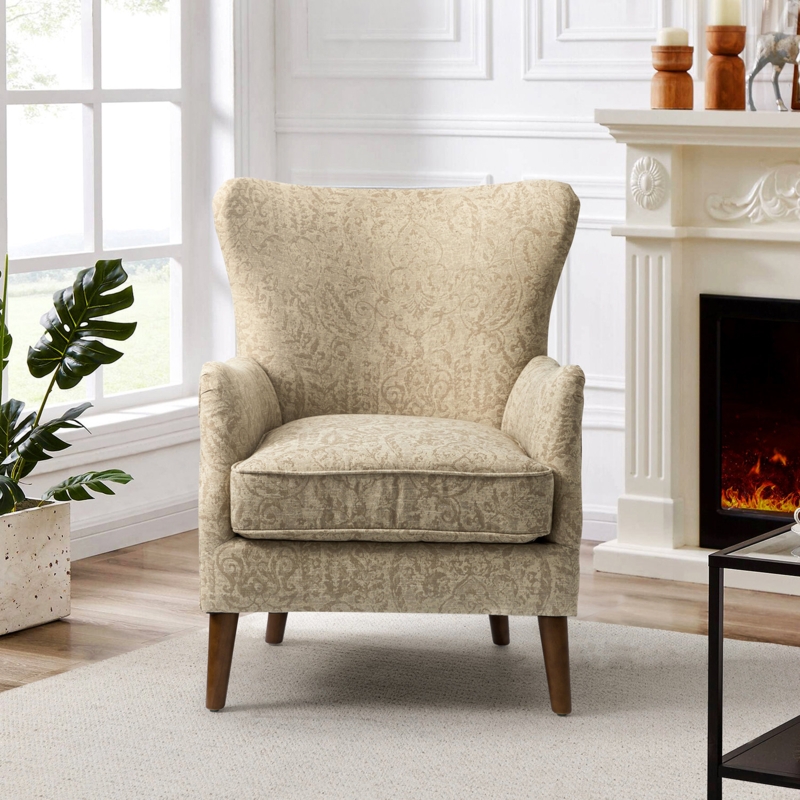 Classic Wingback Armchair with English Arms
