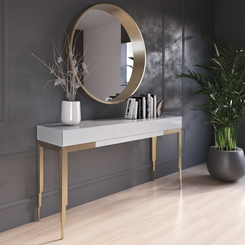 Luxury Console Table with Integrated Drawers