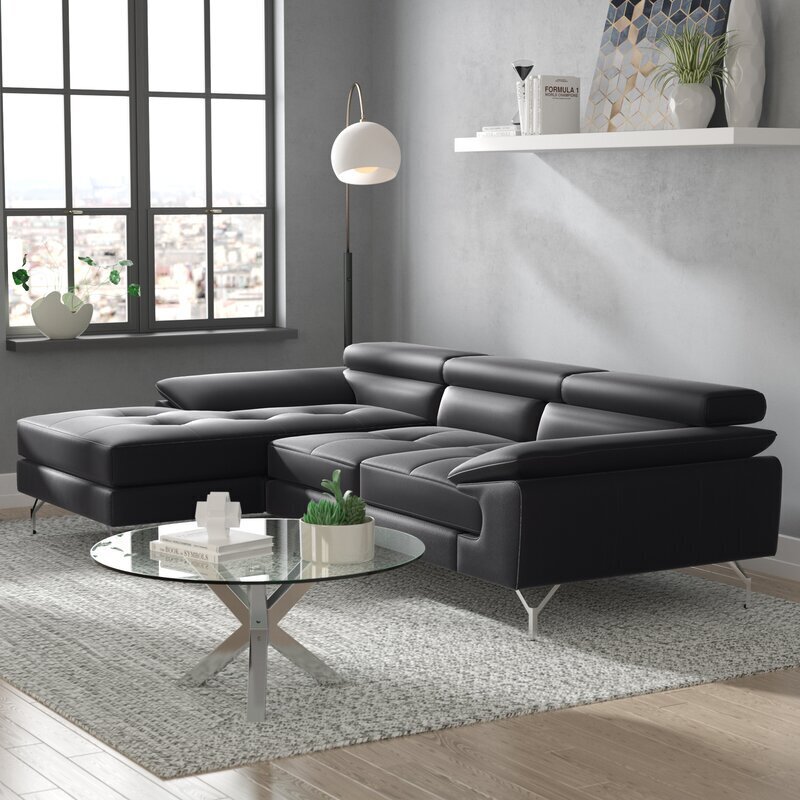 Contemporary Small Leather Sectional Sofa