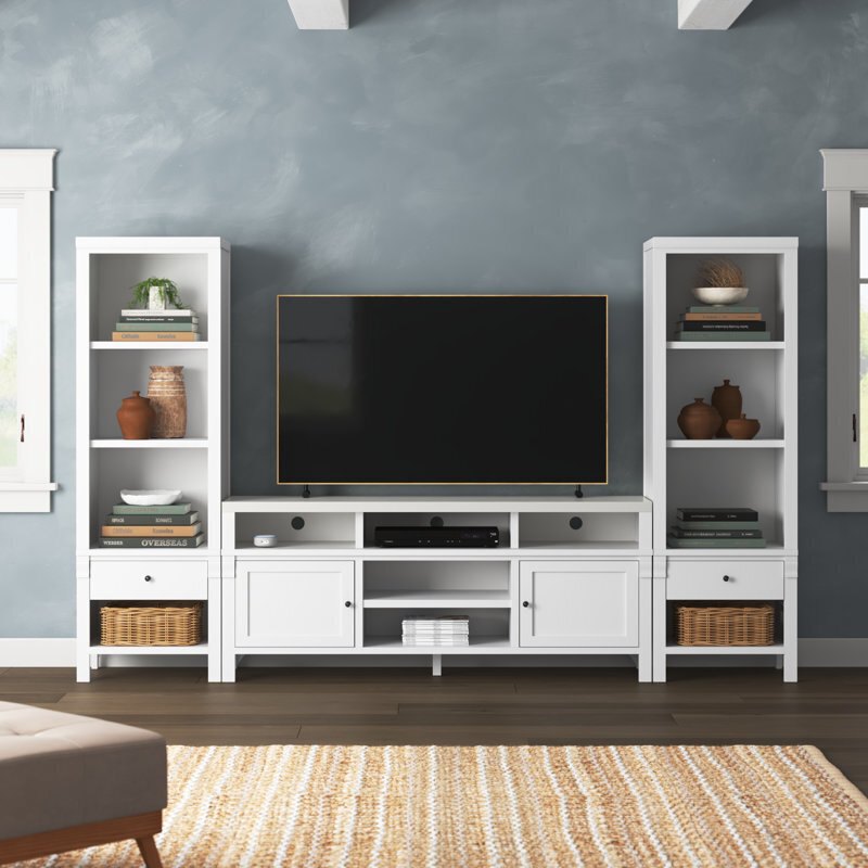Contemporary TV Wall Unit With Detachable Book Shelves