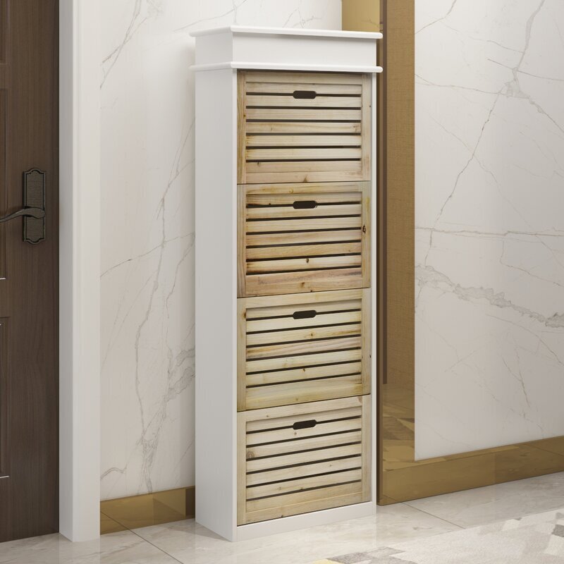 Contemporary Wooden Shoe Cabinet with Doors