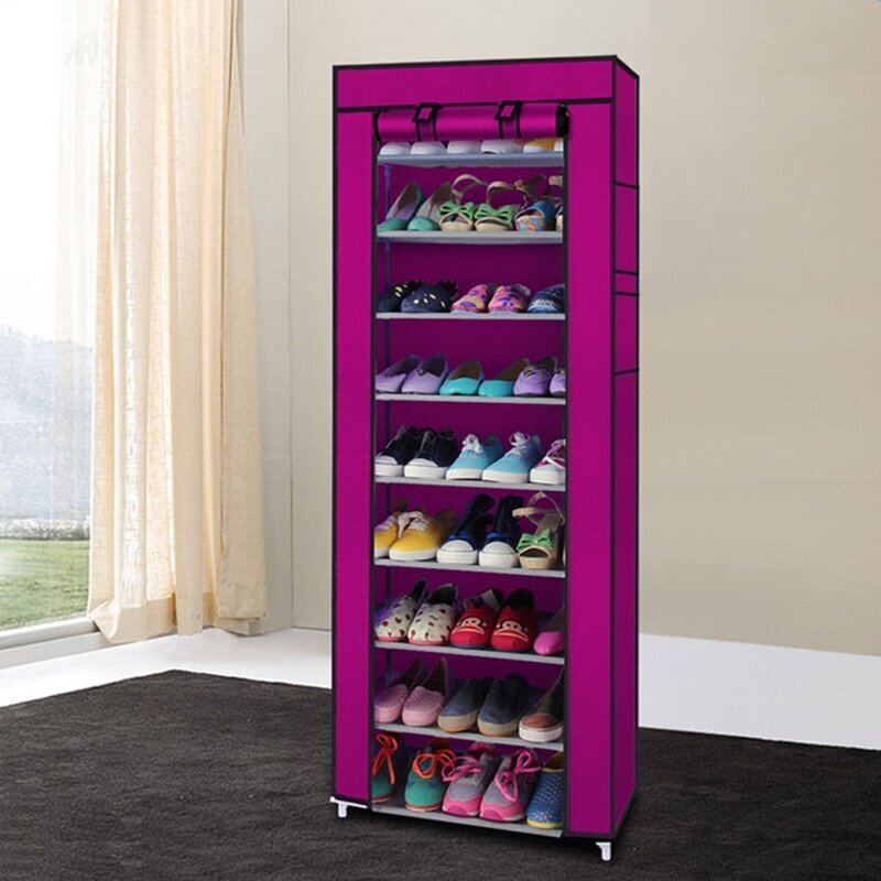 Tall Wooden Shoe Rack With Hideaway Doors - Foter