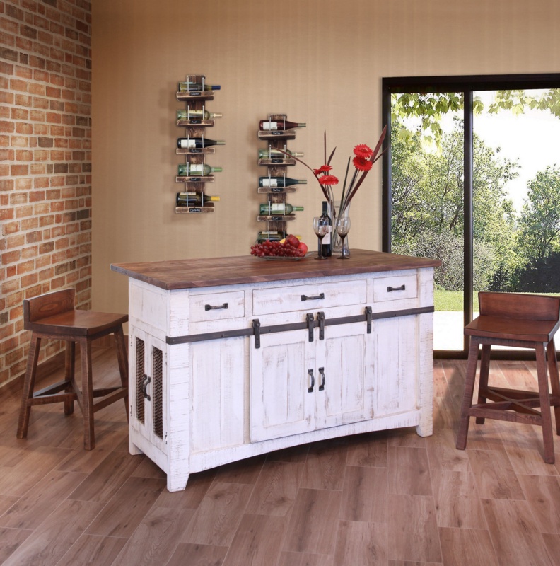 Coralie 60'' Wide Kitchen Island Set with Solid Wood Top