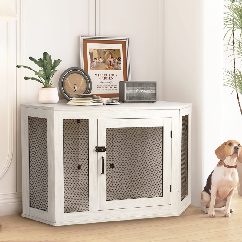 Stylish Wood and Steel Pet Crate