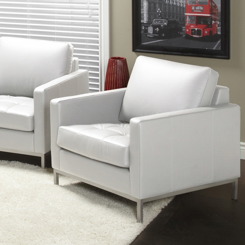 Stylish Leather Sofa with Sectional Ottomans