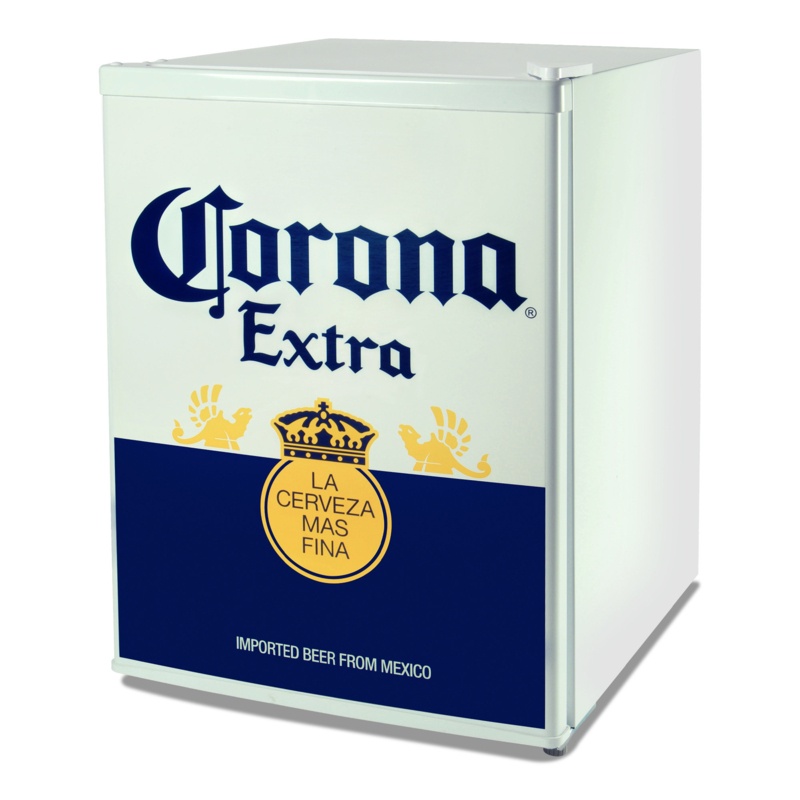 Corona 2.4 Cu Ft Compact Bar Fridge with Freezer, 70L Mini Fridge with Reversible Door Blue and White