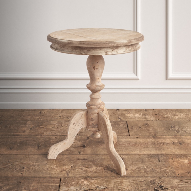 Corsair 25'' Tall Solid Wood 3 Legs End Table