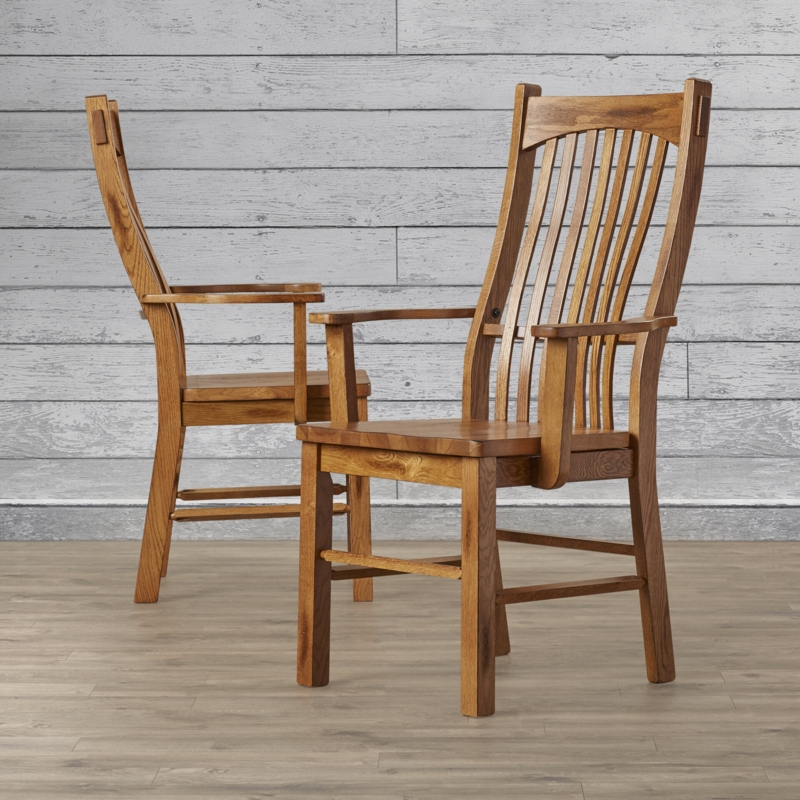 Rustic Oak Dining Chairs Set