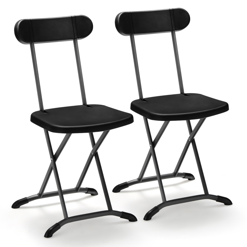 2-Pack Folding Chairs with Wide Seats