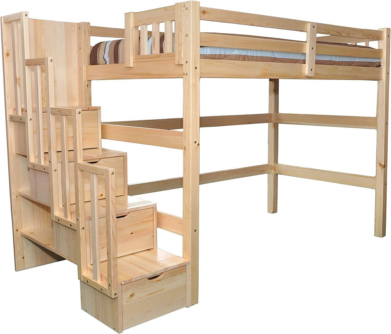 Cottage Style High Bed With Storage Underneath