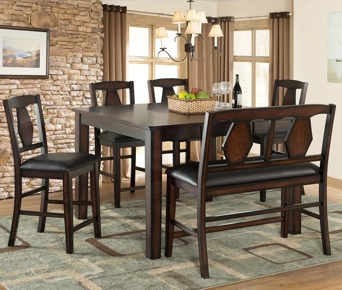 Counter Height Dining Set With Bench With Back