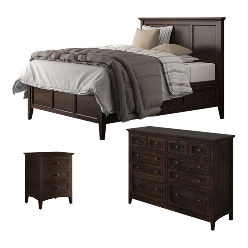 Country French Solid Mahogany Bedroom Furniture 