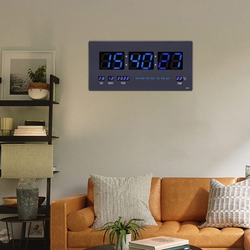 Large Multi-Functional LED Wall Clock