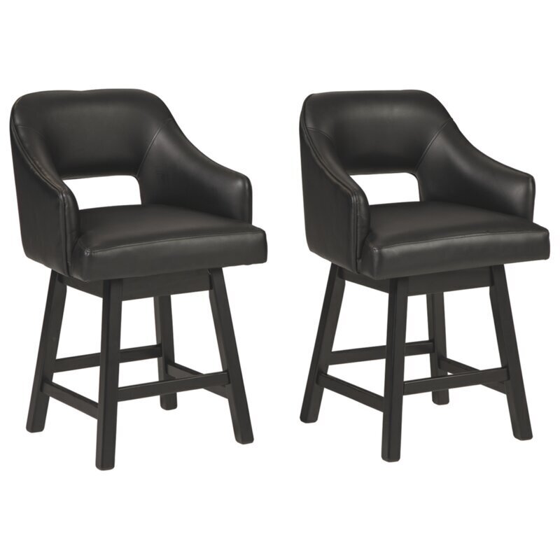 Cushioned faux leather bar stools with backs