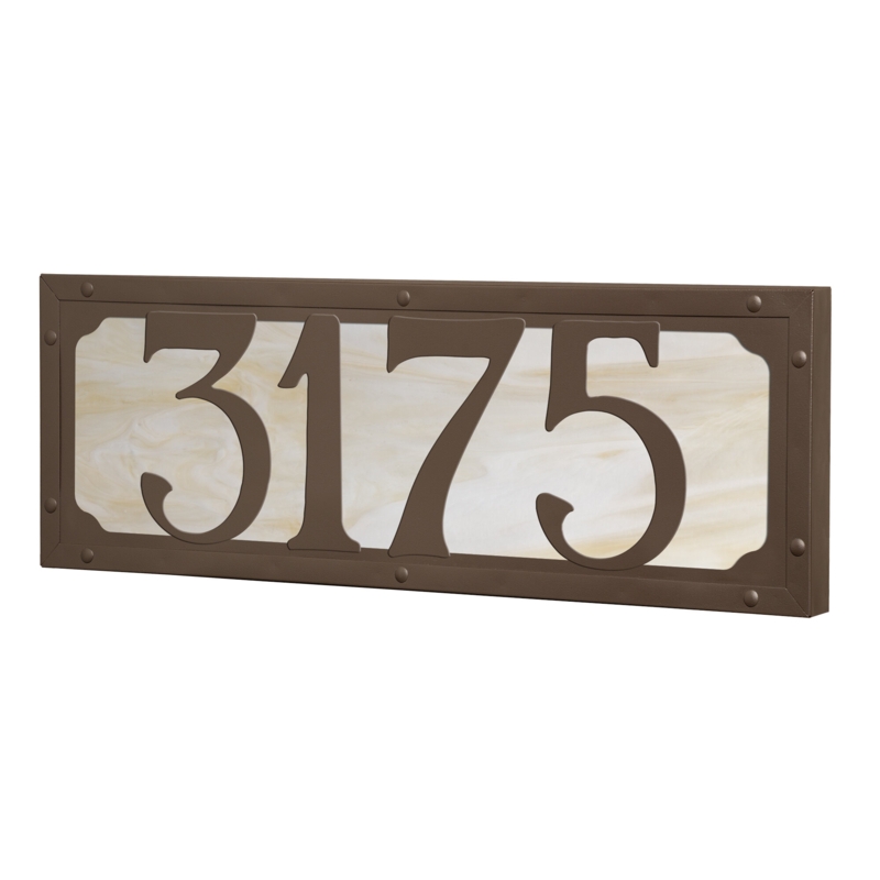 Illuminated House Numbers with Art Glass