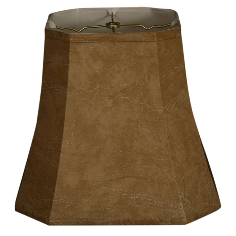 Cut Cornered Square Faux Leather Lamp Cover