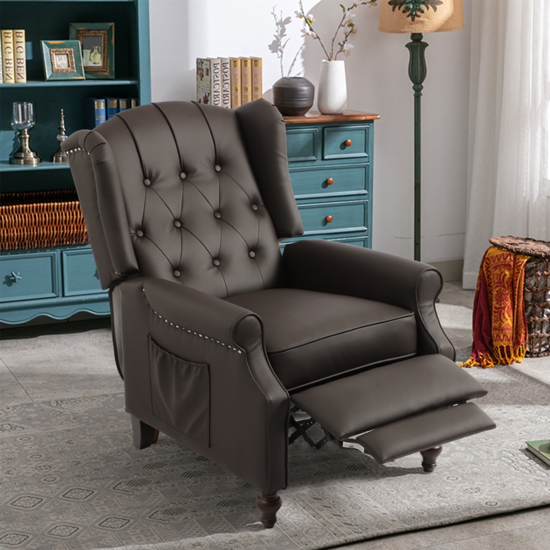 Manual Push-Back Recliner Chair with Massage