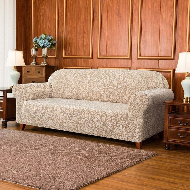 1-Piece Jacquard Damask Sofa Slipcover