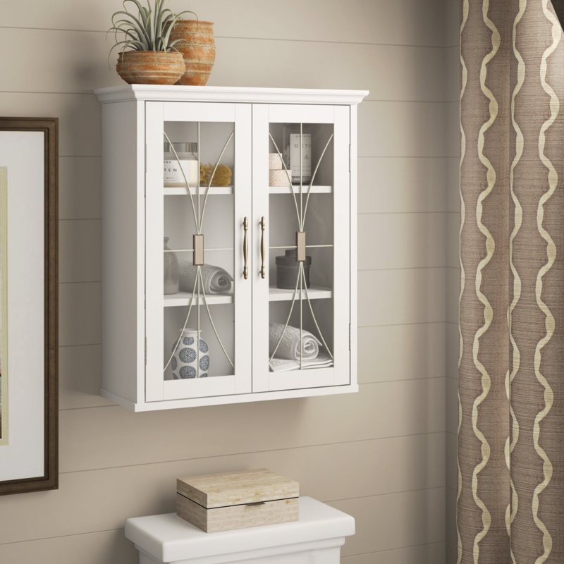 Wooden Removable Wall Cabinet with 2 Doors