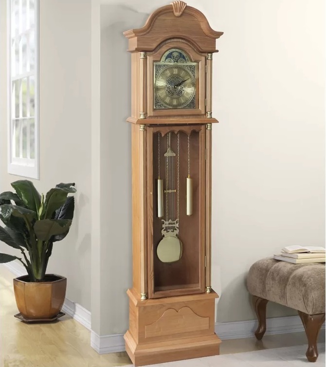 Daniel Dakota Westminster Chime Grandfather Clock With Flat Bottom