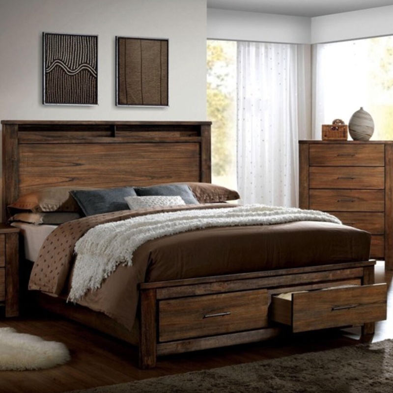 Nature-Inspired Bed with Built-In Storage