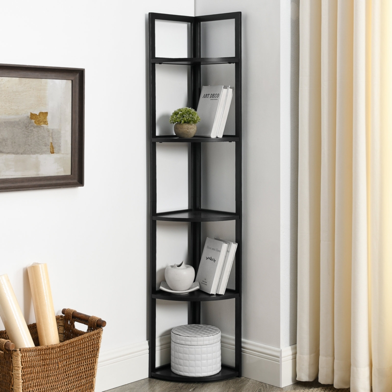 5-Tier Corner Shelf with 90° Right Angle Design