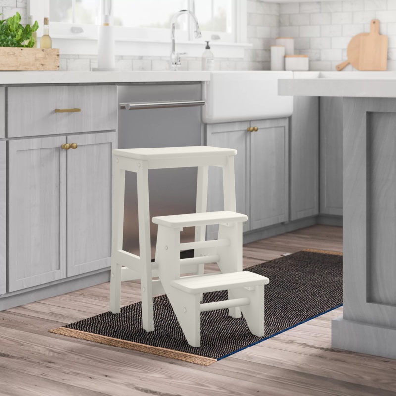 Danyell 24'' 3 - Step Wood Folding Step Stool