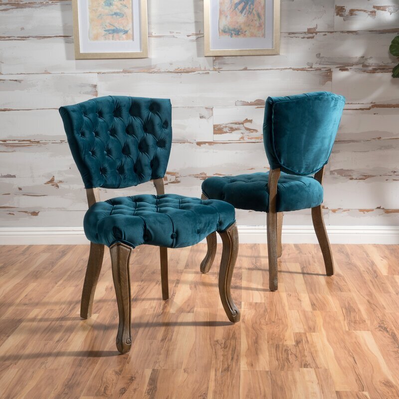 Dark Teal French Country Dining Room Chairs