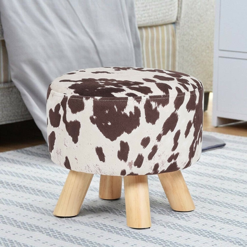 Sleek Round Upholstered Footrest