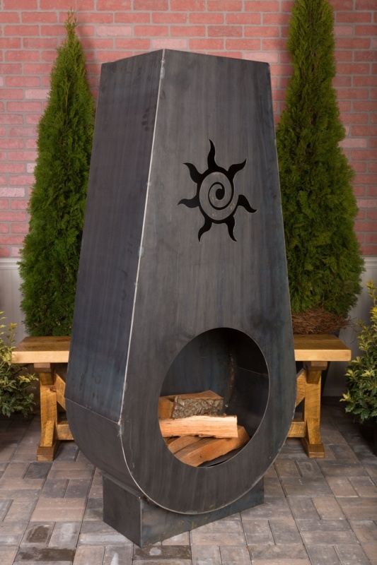 European-Style Outdoor Steel Fireplace