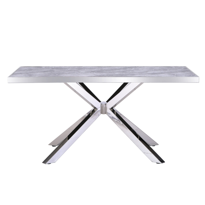 Modern X-Shape Dining Table for 6