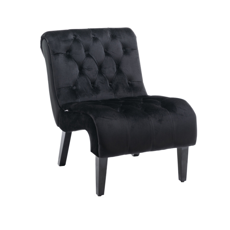 Upholstered Velvet Armless Accent Chair