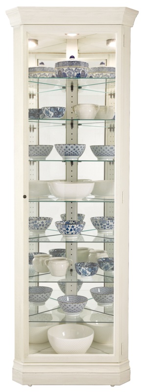 Delorenzo 28'' Wide Mirrored Back Curio Cabinet with Lighting