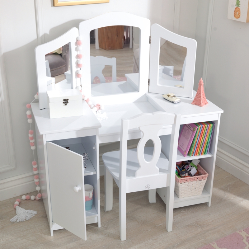 Deluxe Kids Vanity & Chair with Storage