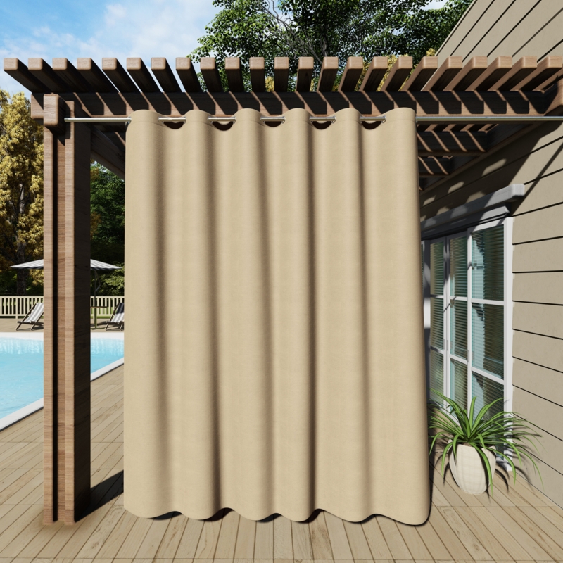 Cross-Weave Textured Outdoor Curtains