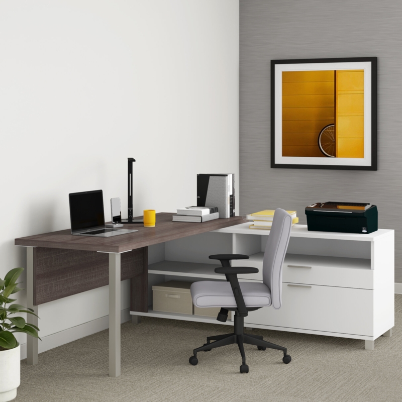 L-shaped Office Desk Set with Storage