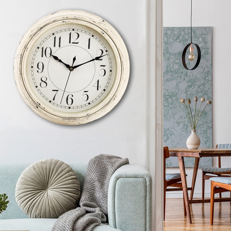 Rustic Wall Clock with Glass Lens