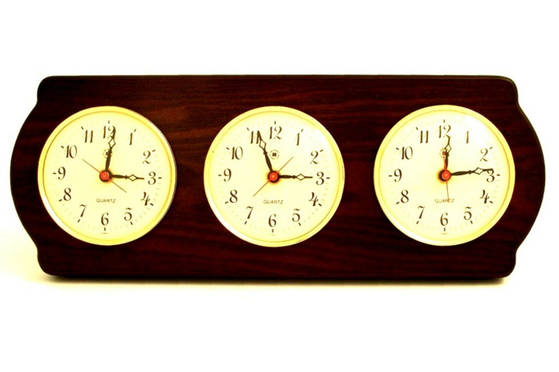 Ash Wood Clock with Rotating Instruments