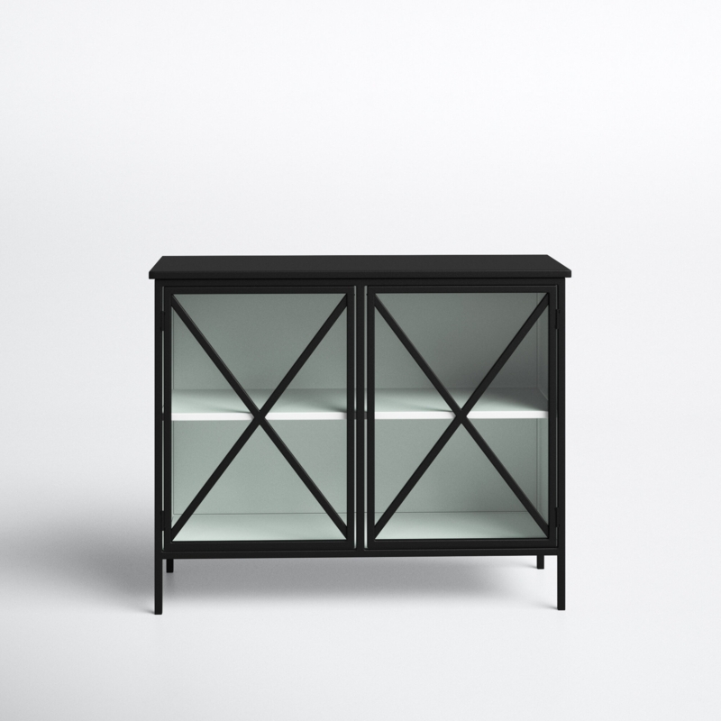 2-Door Accent Cabinet with Glass Front