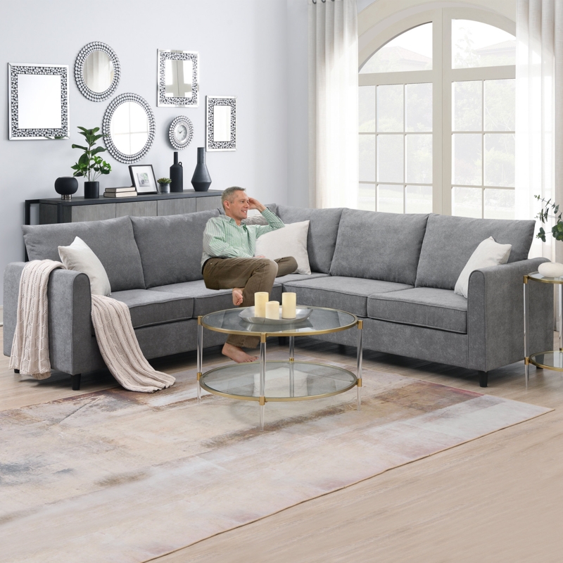 L-Shaped Sectional Sofa with High-End Upholstery