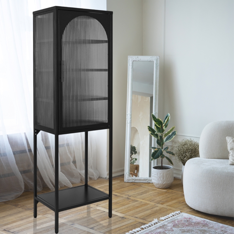 Stylish Steel Cabinet with Glass Door