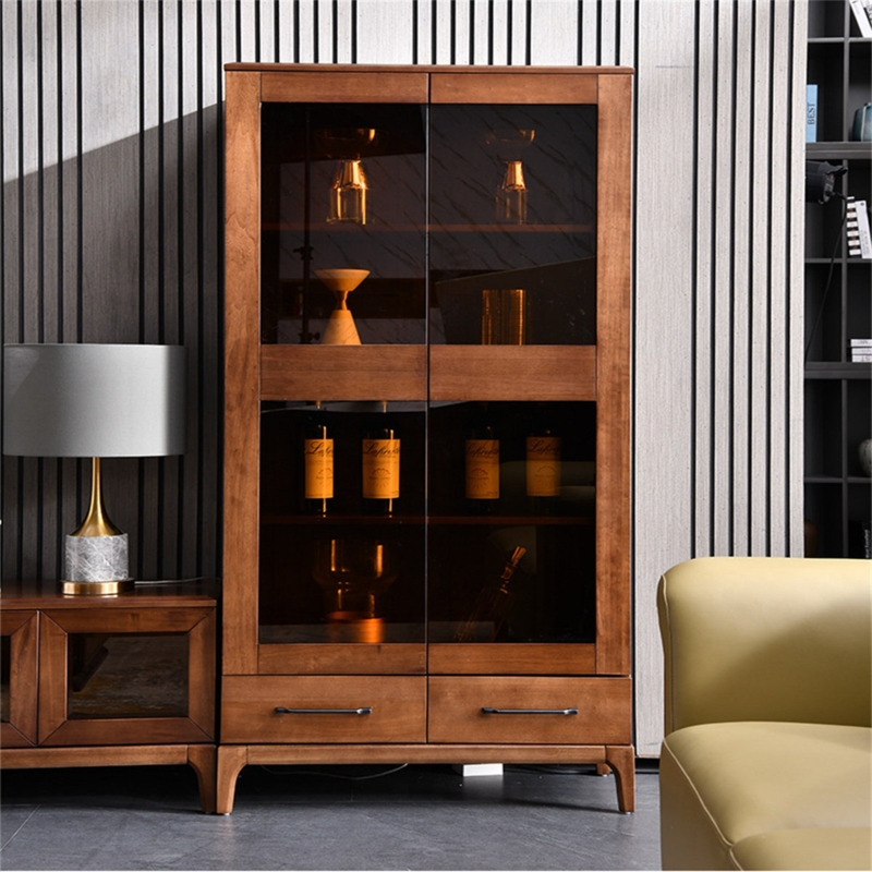 Tall Cabinet with Display Space and Storage Drawer